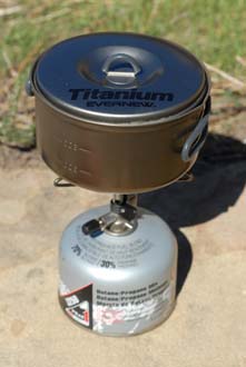 Typical Lightweight Stove and Titanium Pot