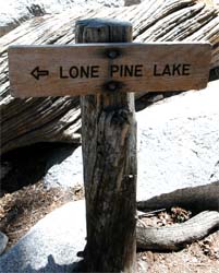 Lone Pine Lake Trail Marker